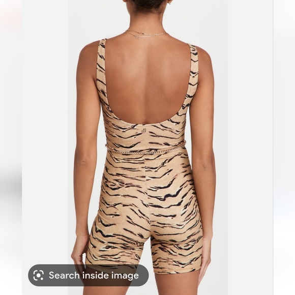 WEWOREWHAT | TIGER scoop bodysuit animal print tan black sz XS - Picture 4 of 9